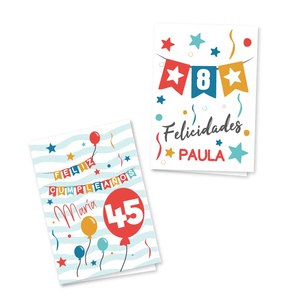 Tarjetas de felicitación personalizadas para el cumpleaños