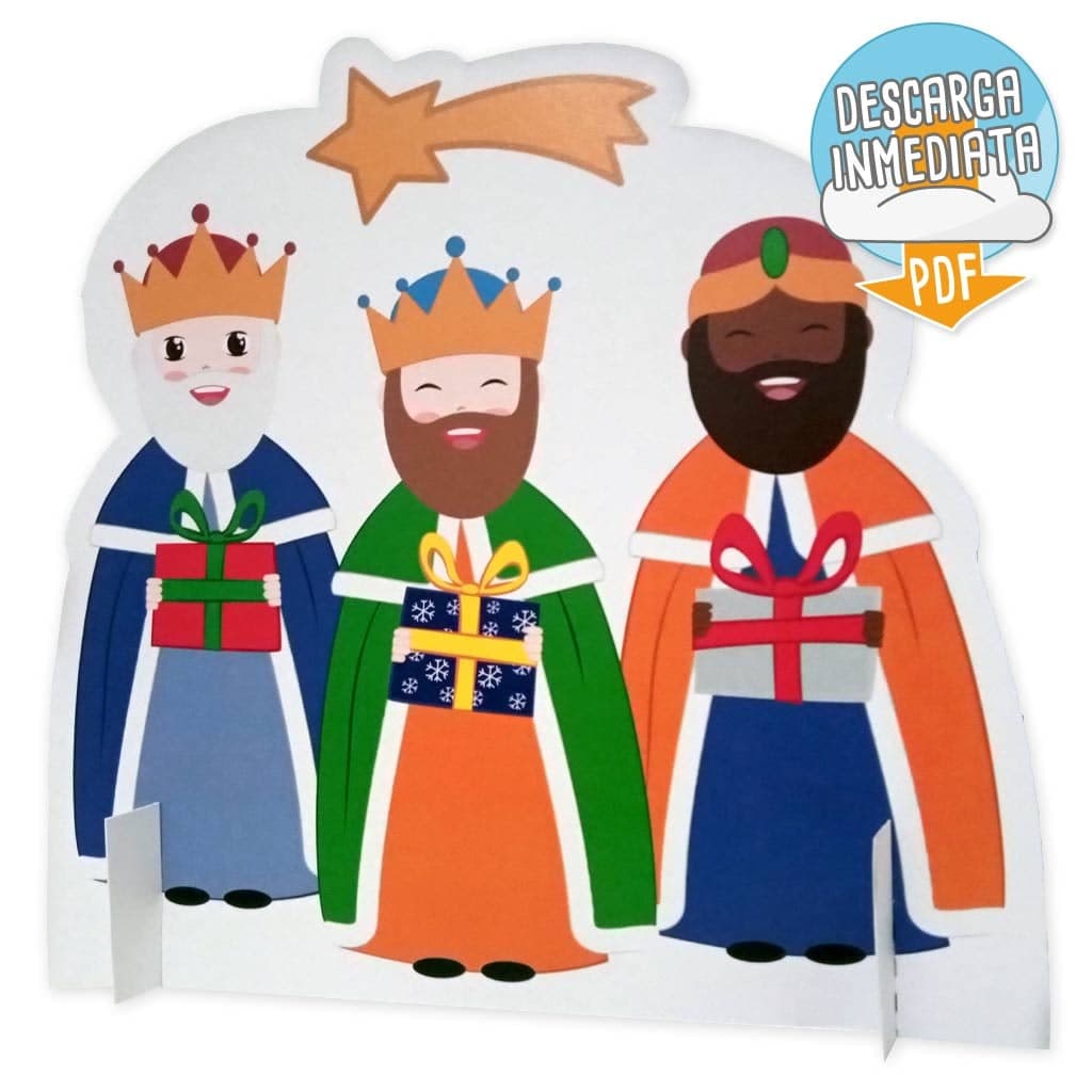Muñeco de los Reyes Magos para recortar y colorear