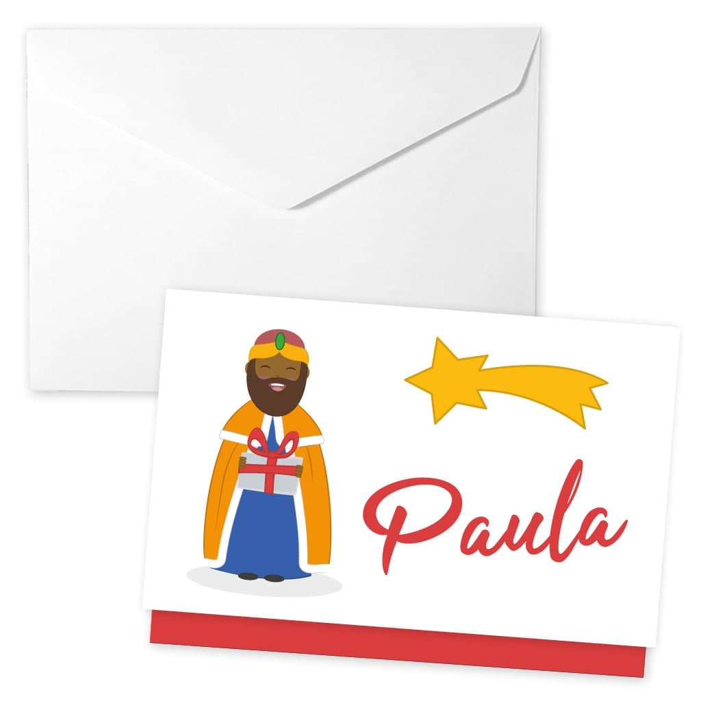 Sobre para regalar dinero personalizado con nombre con el Rey Baltasar