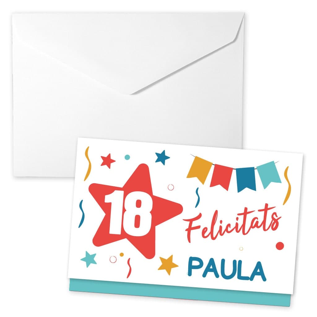 Sobre para regalar dinero para cumpleaños con el texto Felicitats