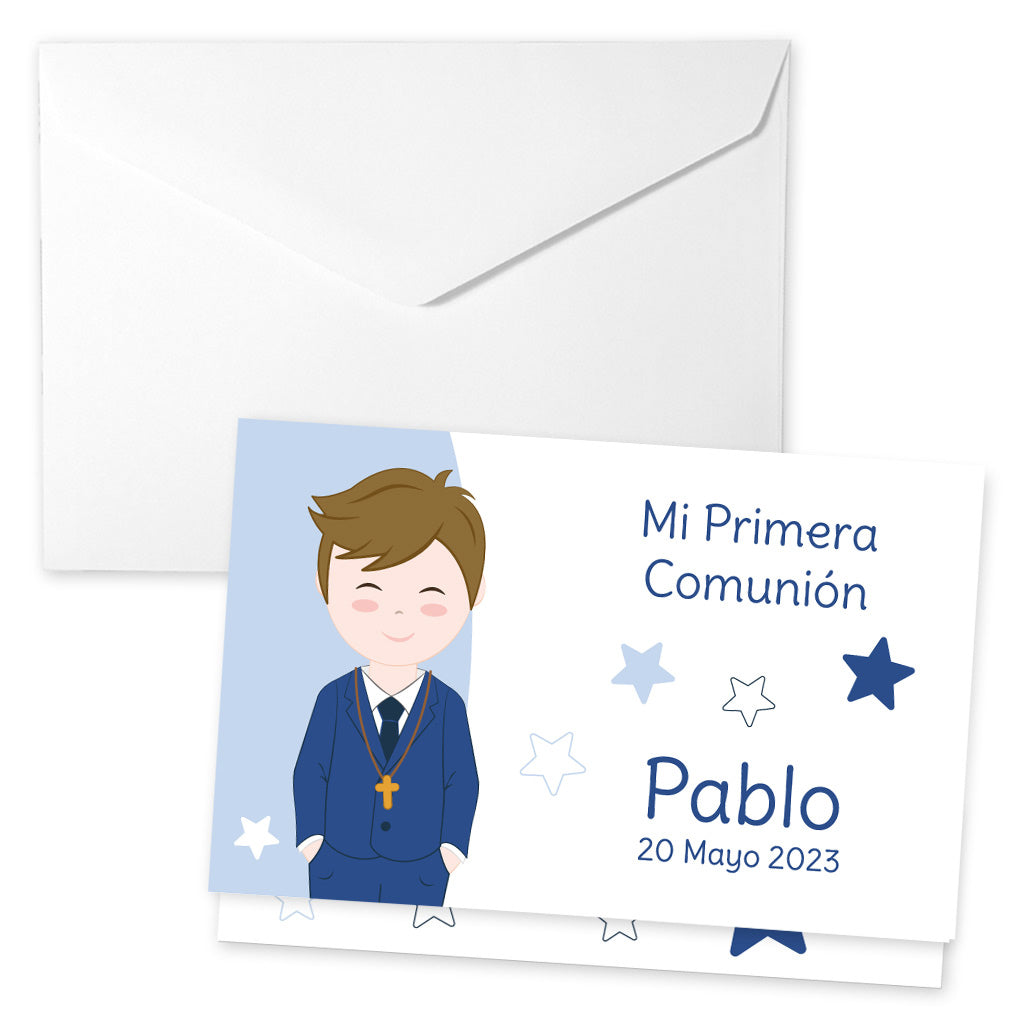 Sobre para regalar dinero Comunión niño ESTRELLAS