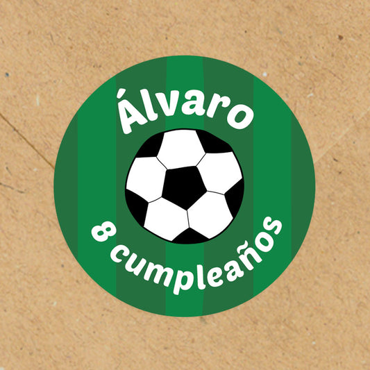 Pegatina detalle cumpleaños FÚTBOL