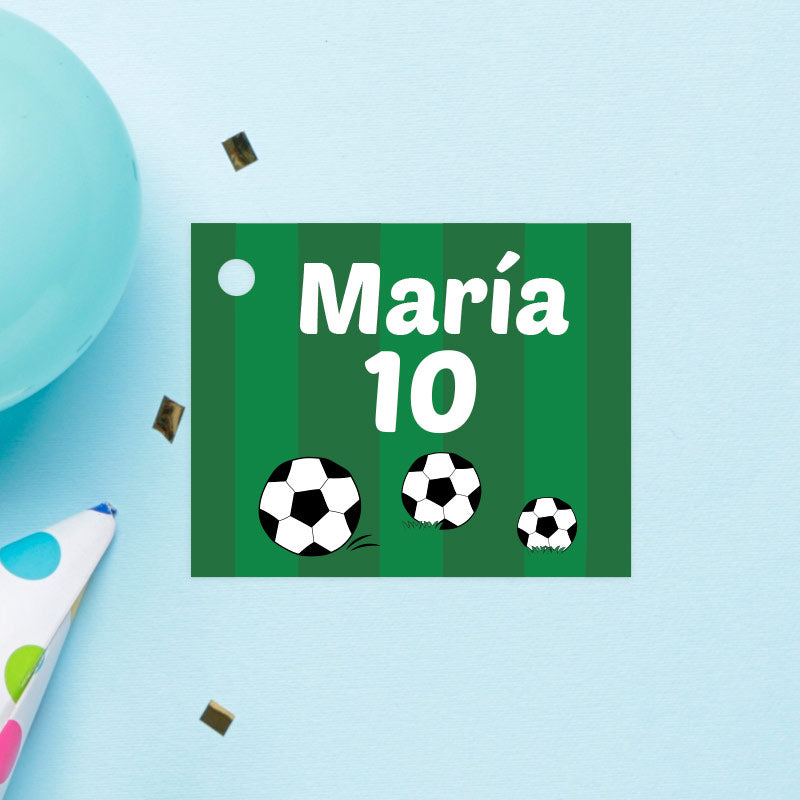 Etiqueta detalle cumpleaños FÚTBOL