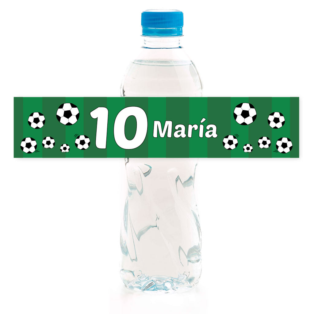 10 etiquetas para botella de agua cumpleaños FÚTBOL