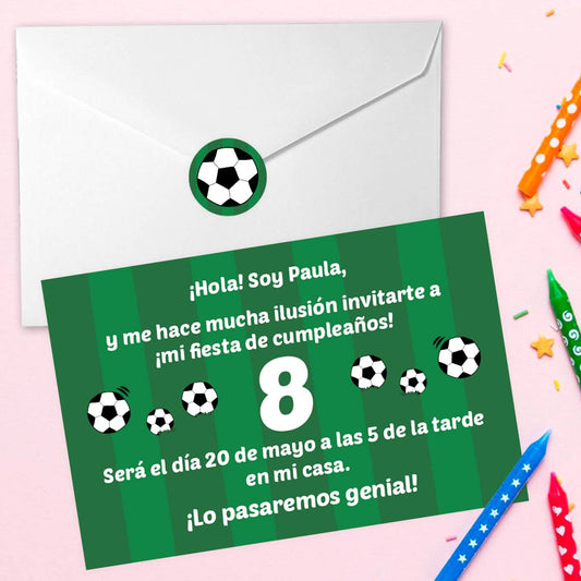 10 Invitaciones de cumpleaños personalizadas FÚTBOL