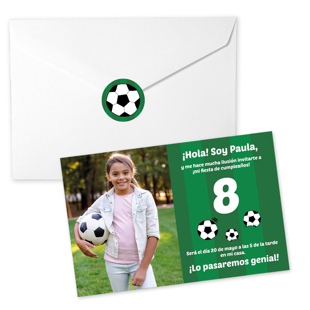 Invitaciones de cumpleaños personalizadas con temática de fútbol