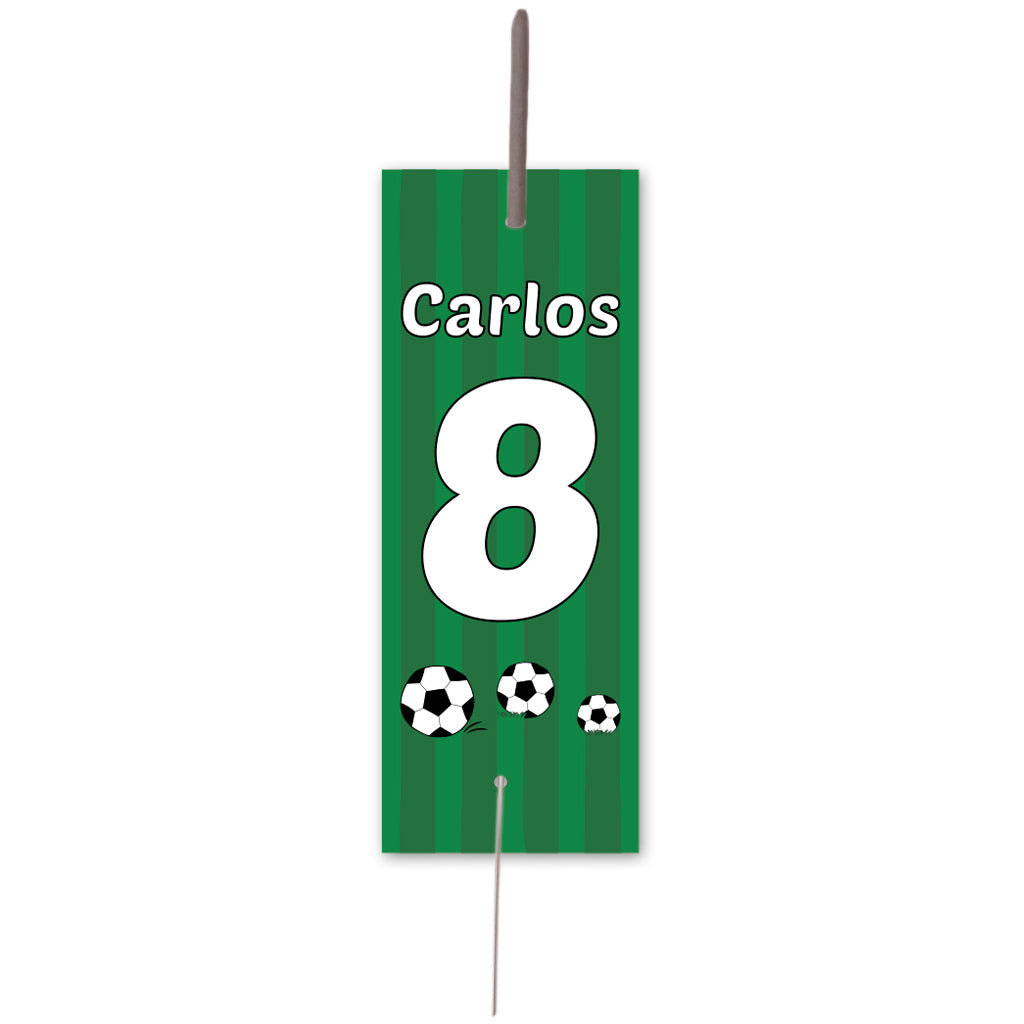 Porta bengalas para la fiesta de cumpleaños con temática de fútbol