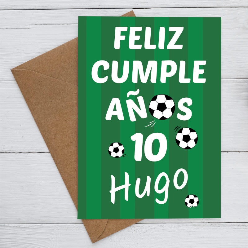 Tarjeta de felicitación cumpleaños FÚTBOL