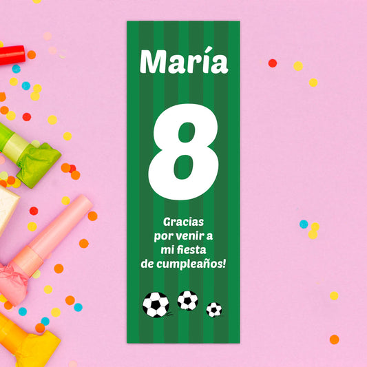 Marcapáginas cumpleaños FÚTBOL