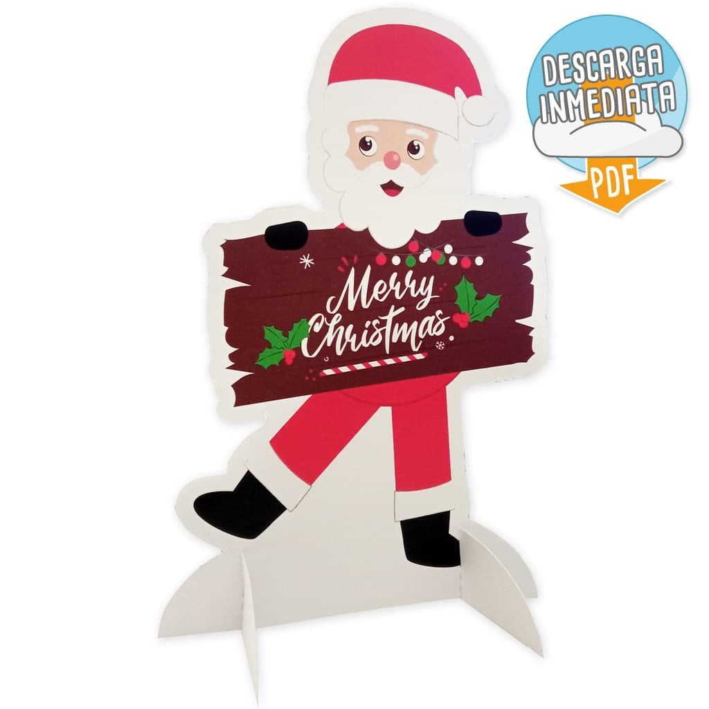 Muñeco Papá Noel recortable para imprimir online