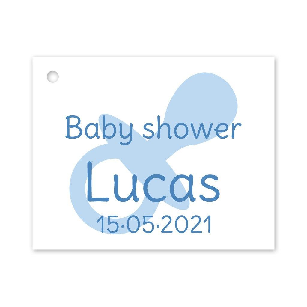 Etiqueta personalizada para los detalles de su baby shower.